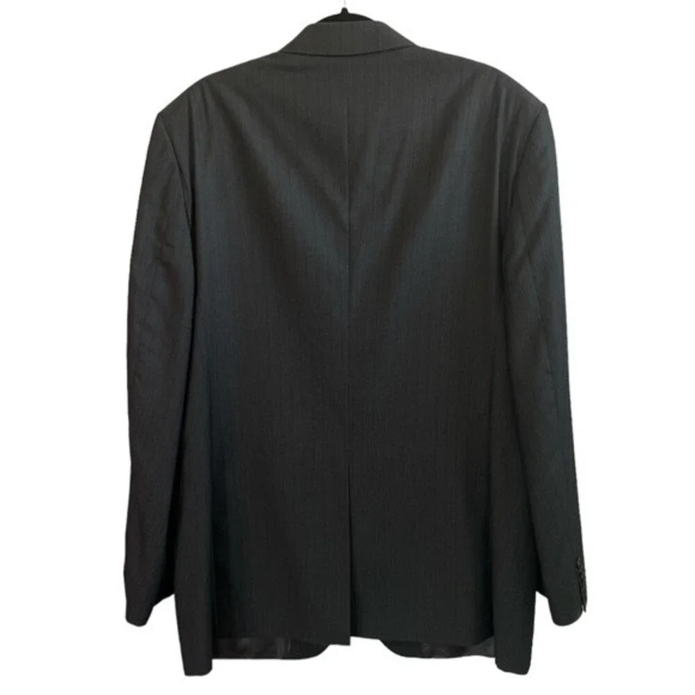 Banana‎ Republic Blazer Jacket Size 46L Gray Blue Pinstripe